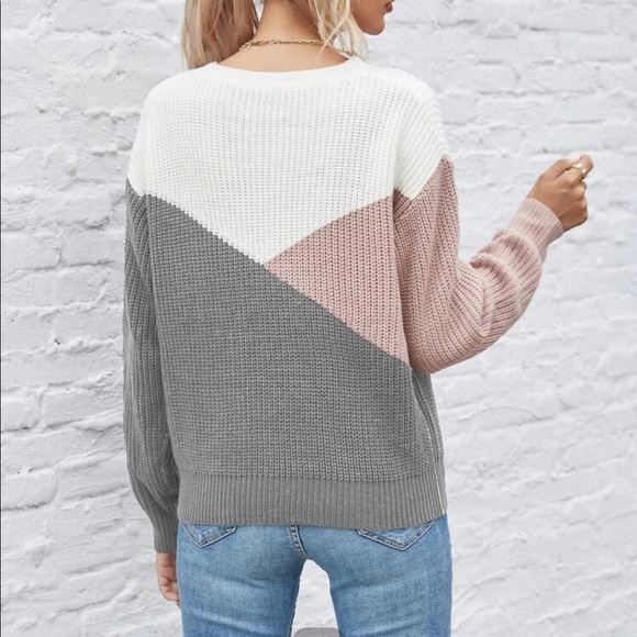 Color Block Drop Shoulder Sweater - Picture 2 of 3